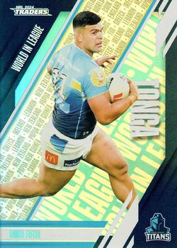 2024 NRL Traders Titanium - World In League Parallel #WLP17 David Fifita Front